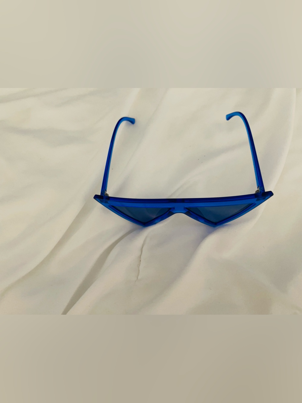 Triangular Blue Statement Sunglasses